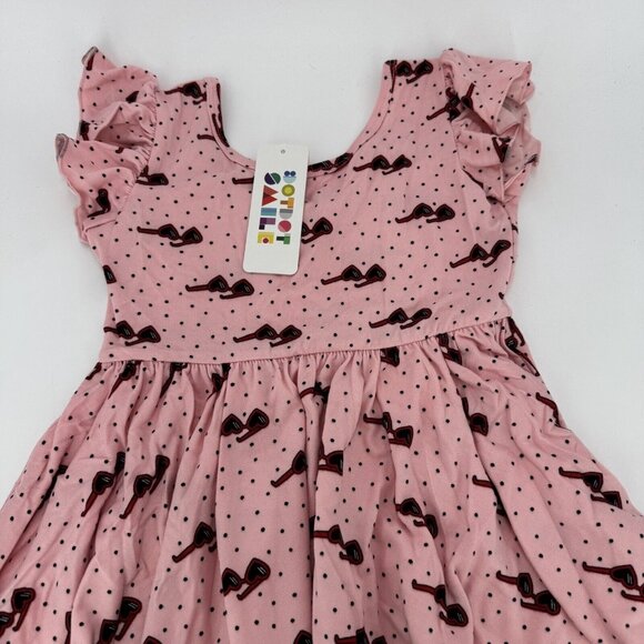 Dot Dot Smile Girl's Empire Waist Dress 5-6 NWT Short Sleeve Heart Sunglasses - Picture 2 of 5